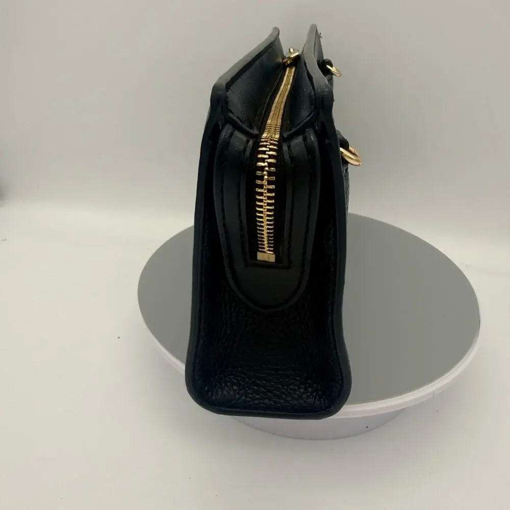 Michael Kors Valerie Small Pebbled Leather Crossbody - Black/Gold